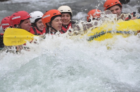 Getting wet in the rapids